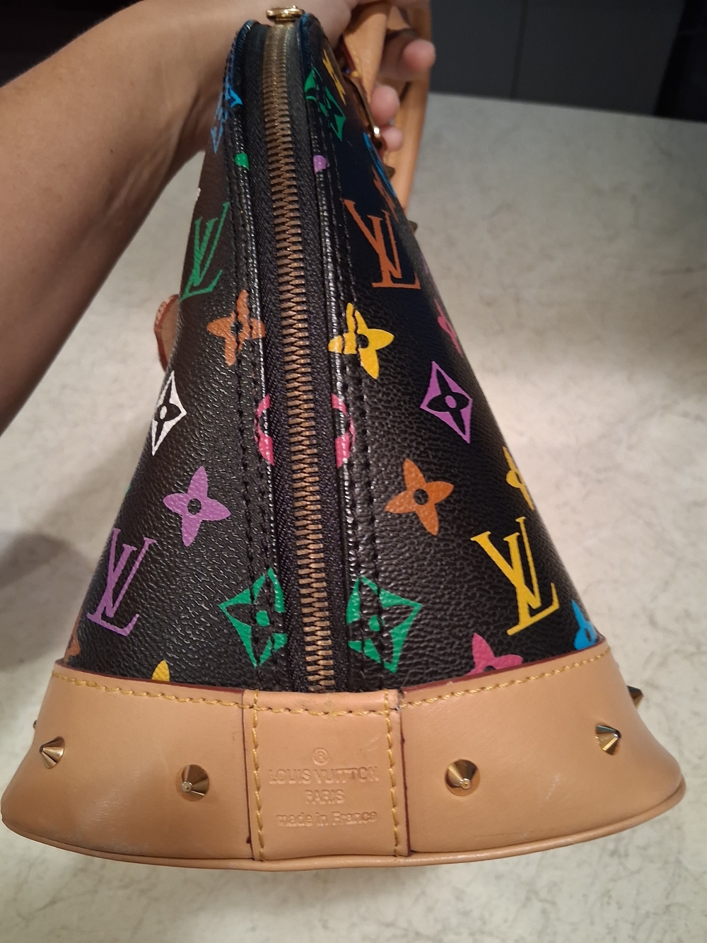 Louis Vuitton Black Murakami Multicolor Monogram Alma with Natural Leather Trim - Picture 5 of 16